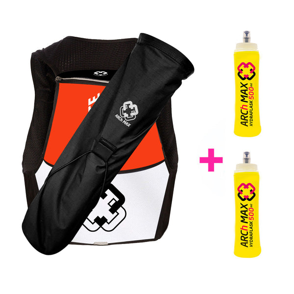 INFINITE TRAILS 2023 Orange | aR Bergziegen HD + 2 Hydraflask de 500ml + Quiverbag