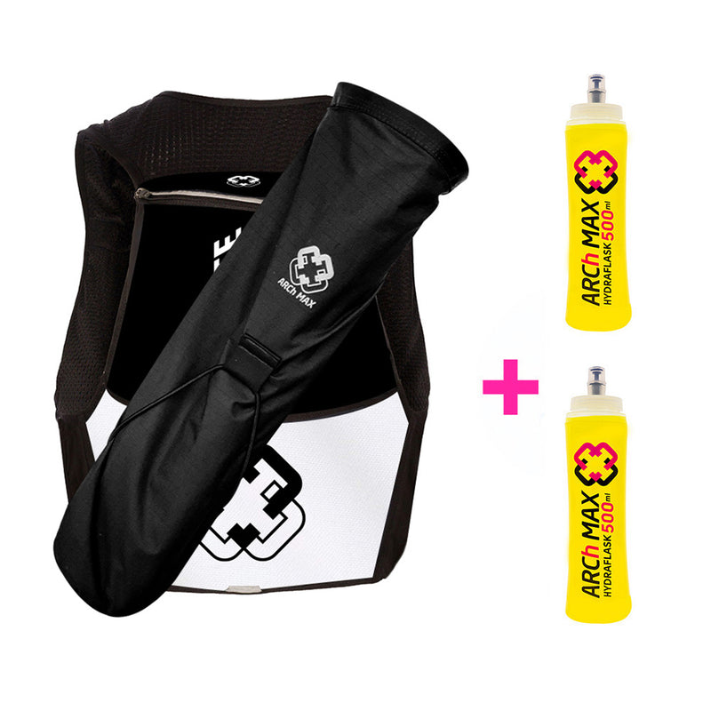 INFINITE TRAILS 2023 Black | aR Bergziegen HD + 2 Hydraflask de 500ml + Quiverbag