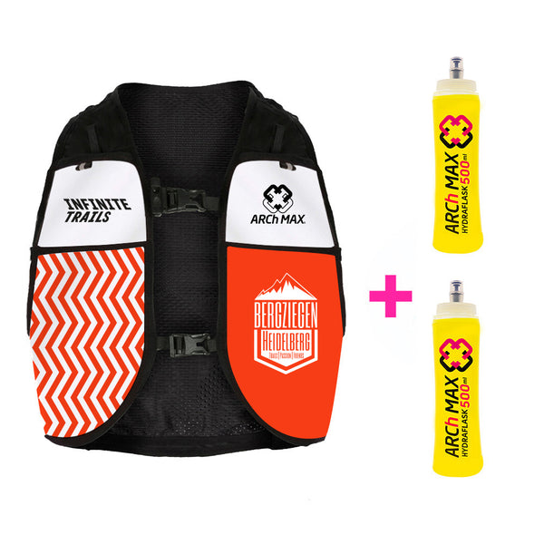 INFINITE TRAILS 2023 Orange | aR Bergziegen HD + 2 Hydraflask de 500ml