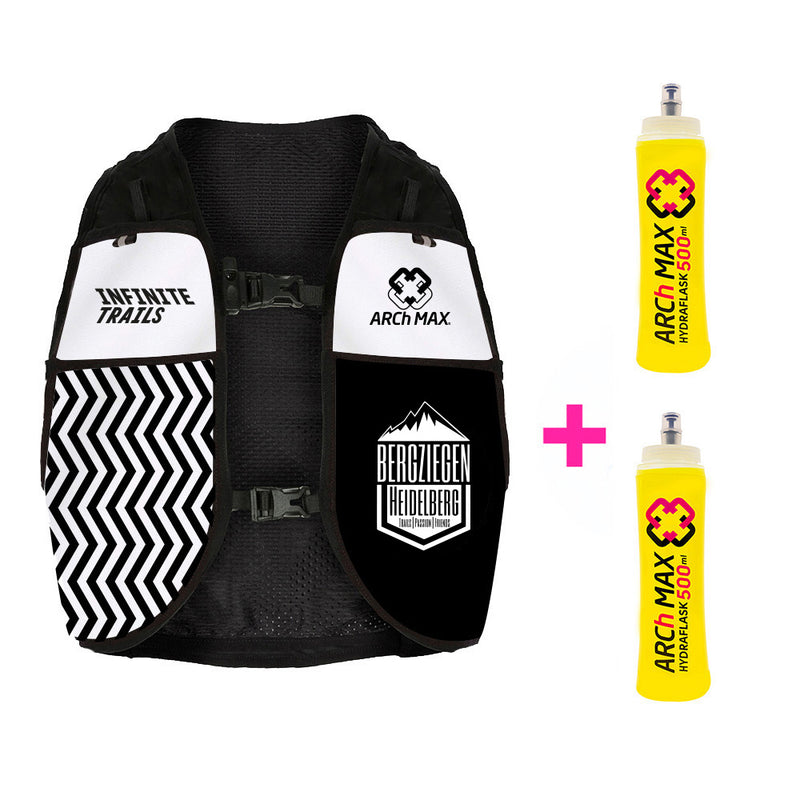 INFINITE TRAILS 2023 Black | aR Bergziegen HD + 2 Hydraflask de 500ml