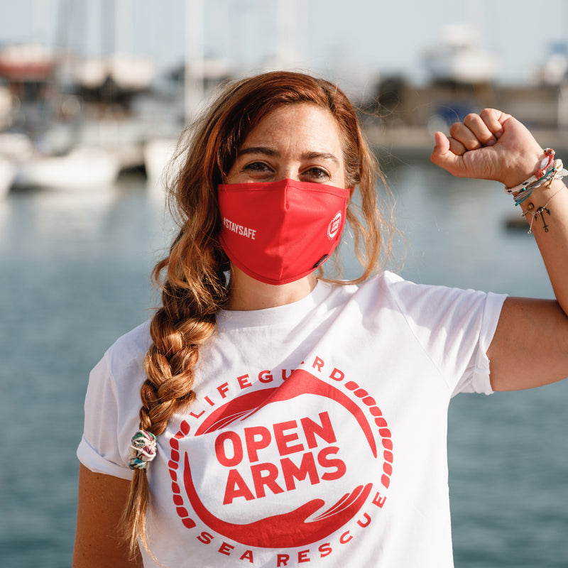 Eco Mask Open Arms Adulto - Rouge - 50 Lavados - Spécification européenne CWA 17553:2020