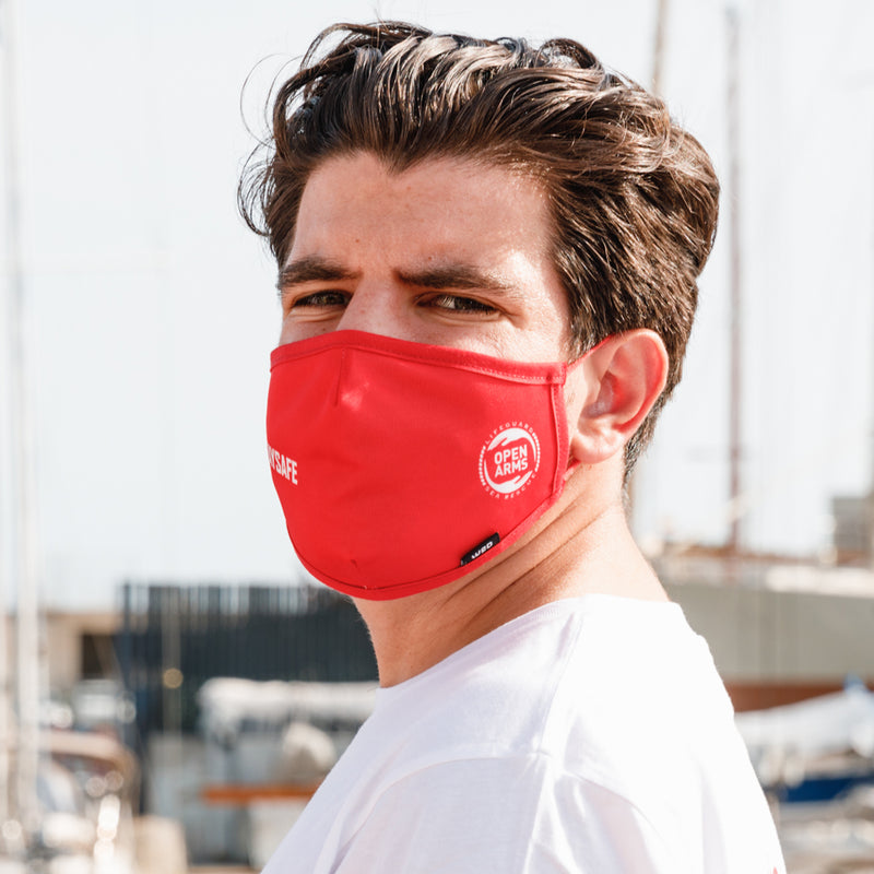 Eco Mask Open Arms Adulto - Rouge - 50 Lavados - Spécification européenne CWA 17553:2020